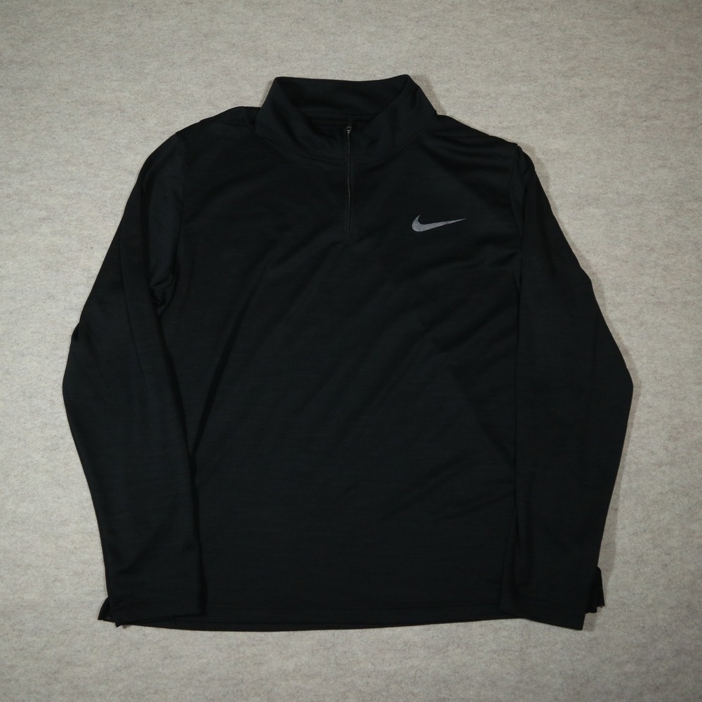Nike Dri-FIT Mens XL Black Quarter Zip Pullover Training Top Gorpcore 90s Style